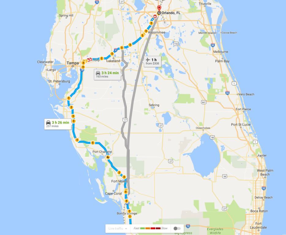 Getting from Naples to Orlando